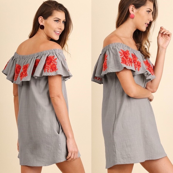 Cool Grey Ruffle Dress - Picture 2 of 2